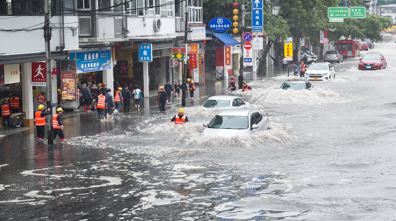 某地暴雨引发城市内涝,救援力量全力抢险